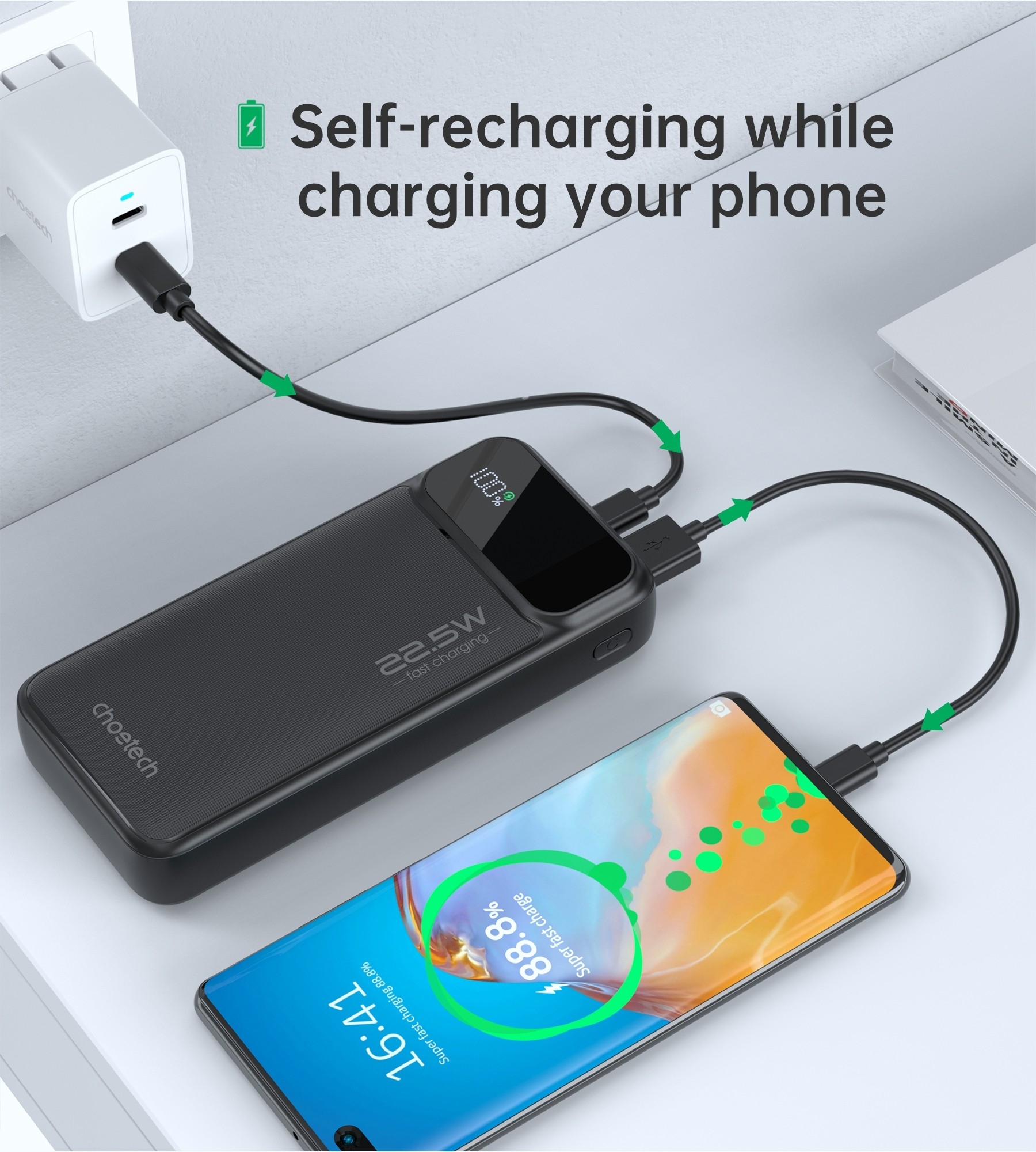 Choetech 20000Mah Power Bank Pd22.5W Digital Display – Sumo Deals 20000Mah Power Bank