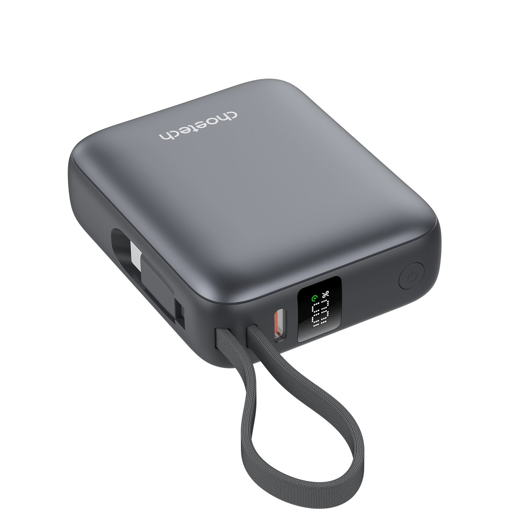 Choetech 10000Mah 35W Powerleap Power Bank Grey – Sumo Deals Choetech 10000Mah 35W Powerleap Power Bank Grey Showing The Real-Time Led Digital Percentage Screen.