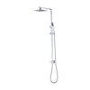 Della Francesca Chrome Square High Pressure Hand Held Shower Set mounted on a bathroom wall.