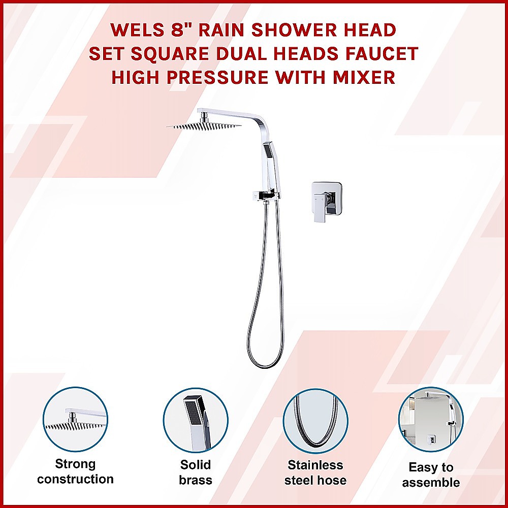 Della Francesca Chrome Square High Pressure Shower Rail Set – Sumo Deals Della Francesca Chrome Square High Pressure Shower Rail Set - Image 3