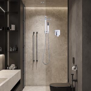 Della Francesca Chrome Square High Pressure Shower Rail Set – Sumo Deals Della Francesca Chrome Square High Pressure Shower Rail Set Product Image Sumo Deals