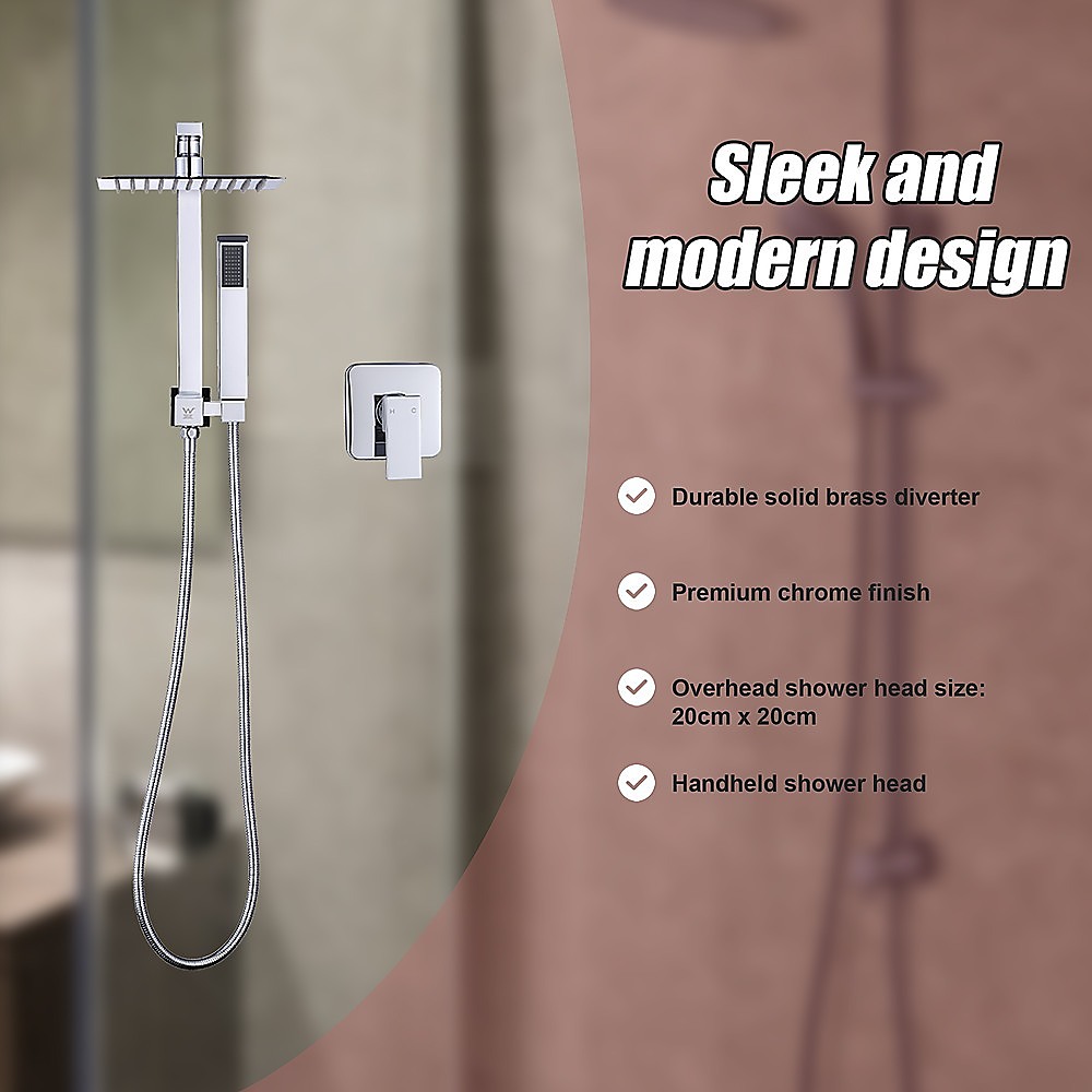 Della Francesca Chrome Square High Pressure Shower Rail Set – Sumo Deals Della Francesca Chrome Square High Pressure Shower Rail Set - Image 10