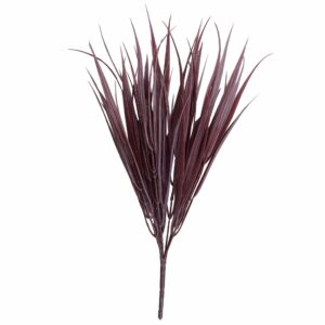 A single 35cm dark red artificial grass stem showcasing its detailed wine-red leaf blades.