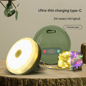 Rechargeable LED Camping Light with 10m retractable string light