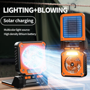 Solar Camping Fan Usb Charging Port And Solar Panel