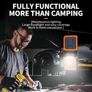 Solar Camping Fan With Light &Amp; Usb Rechargeable 180° Collapsible Product Image Sumo Deals