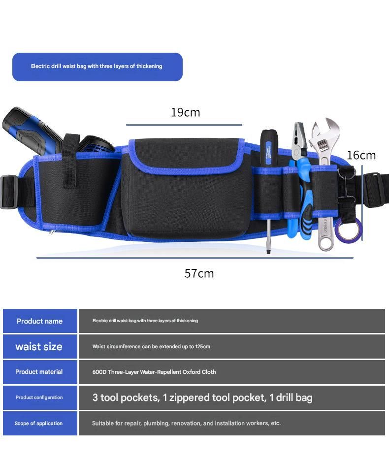 Blue Oxford Cloth Tool Waist Bag – Heavy-Duty &Amp; Adjustable – Sumo Deals Tool Waist Bag