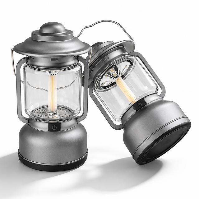 2 Pack Usb-C Rechargeable Led Camping Lanterns – Sumo Deals 2 Pack Usb-C Rechargeable Led Camping Lanterns In Silver And Grey