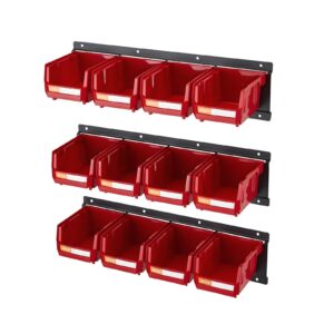 Wall Mounted Storage Bins | 12 Red Plastic Bins – Sumo Deals Wall Mounted Storage Bins