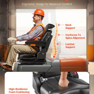 Universal Forklift Seat | Adjustable Suspension &Amp; Belt – Sumo Deals Forklift Seat