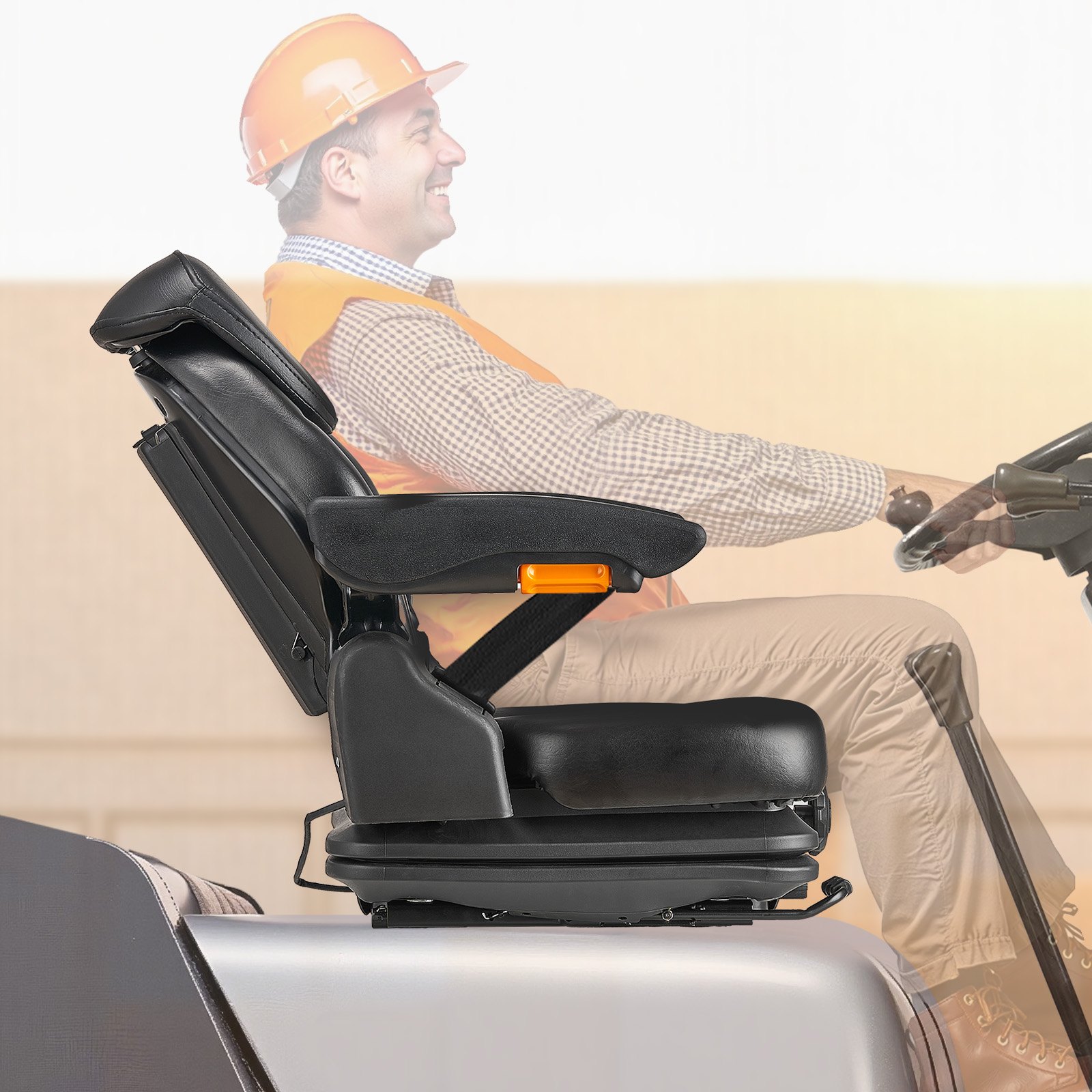 Universal Forklift Seat | Adjustable Suspension &Amp; Belt – Sumo Deals Forklift Seat