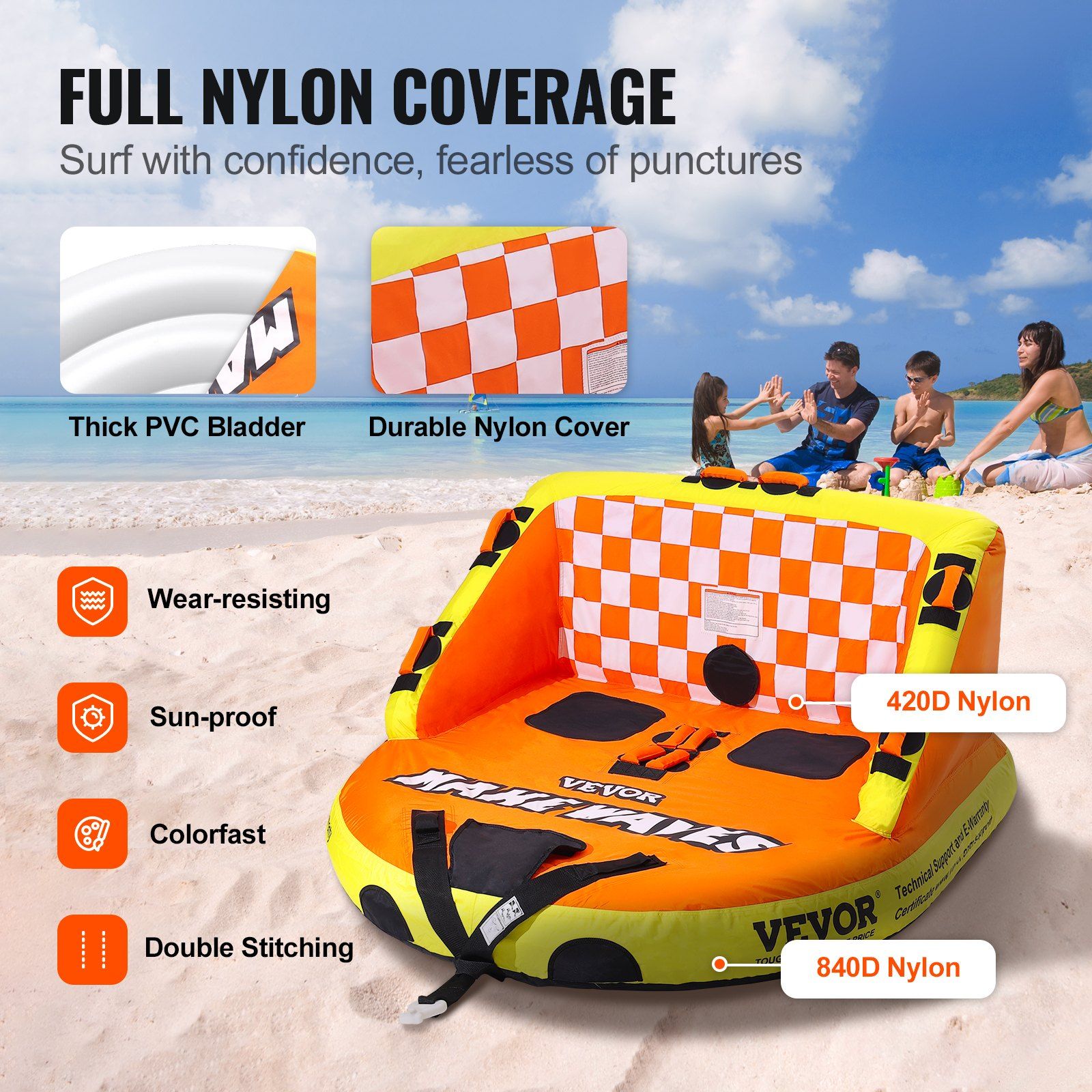 Premium 2 Rider Inflatable Towable Tube With Seats – Sumo Deals Premium 2 Rider Inflatable Towable Tube With Seats - Image 3