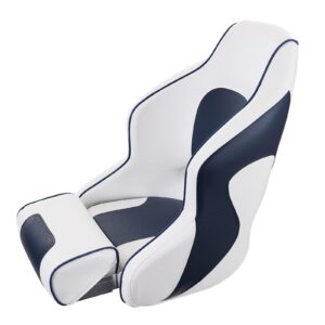 Single high back flip up boat captain bucket seat front view