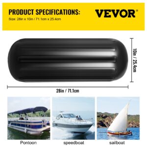 Detailed View Of The Ribbed Texture And Air Valve On A Black Boat Bumper