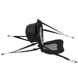 Universal Padded Kayak Seat in black with four adjustable straps and backrest
