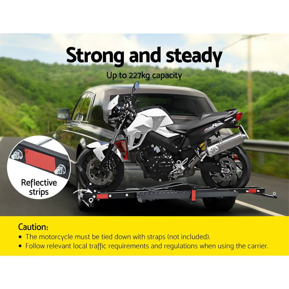 Giantz Motorcycle Carrier Rack With Ramp – Sumo Deals Giantz Motorcycle Motorbike Carrier Rack Arm Dirt Bike Ramp 2&Quot;Towbar Steel Black,Giantz Motorcycle M Product Image