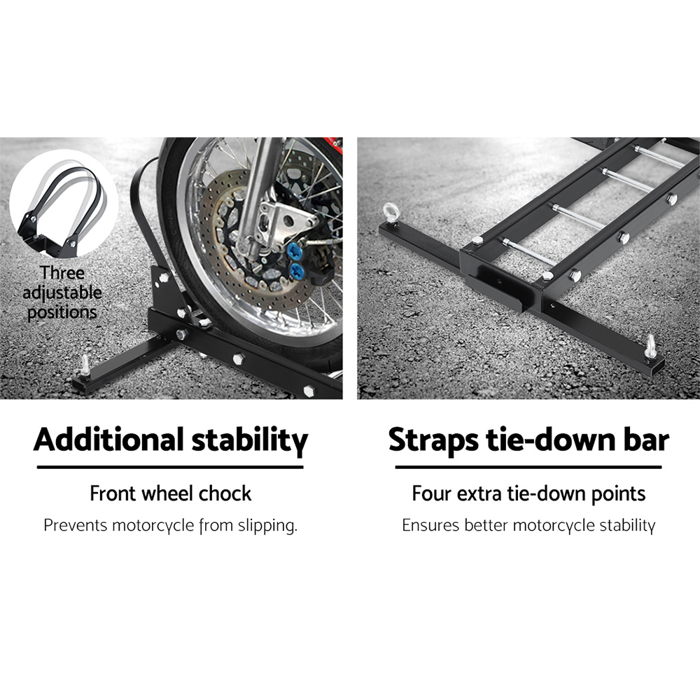 Giantz Motorcycle Carrier Rack With Ramp – Sumo Deals Giantz Motorcycle Motorbike Carrier Rack Arm Dirt Bike Ramp 2&Quot;Towbar Steel Black,Giantz Motorcycle M Product Image