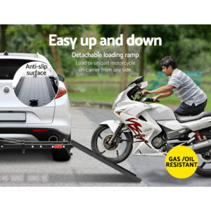 Giantz Motorcycle Carrier Rack With Ramp – Sumo Deals Giantz Motorcycle Motorbike Carrier Rack Arm Dirt Bike Ramp 2