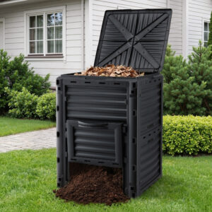 Gardeon Compost Bin 300L Heavy-Duty Black Outdoor Composter with Top Lid Bottom Door product image