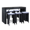 Gardeon 7-Piece Outdoor Bar Set Dining Table Stools Wicker Patio Setting product image