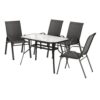 Gardeon 5PC Outdoor Dining Set Table and Chairs Patio Furniture Bistro Set Garden Black product image