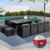 Gardeon Outdoor Dining Set 13 Piece Wicker Table Chairs Setting Black product image