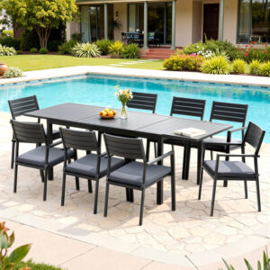 Gardeon Outdoor Dining Set 9PCS Aluminum Extendable Table Chairs Patio Furniture product image