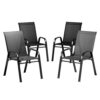 Gardeon 4PC Outdoor Dining Chairs Stackable Lounge Chair Patio Furniture Black product image