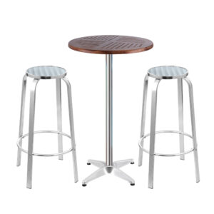 Gardeon 3-Piece Outdoor Bar Set Bistro Table Stools Adjustable Wooden Cafe product image
