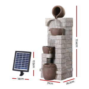 Gardeon Solar Fountain 4-Tier Cascading Brown – Sumo Deals Gardeon Solar Fountain Water Feature Pot Outdoor Indoor 4-Tier Cascading Brown Product Image