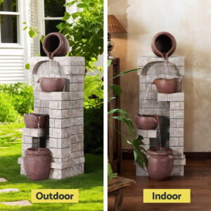Gardeon Solar Fountain 4-Tier Cascading Brown – Sumo Deals Gardeon Solar Fountain Water Feature Pot Outdoor Indoor 4-Tier Cascading Brown Product Image