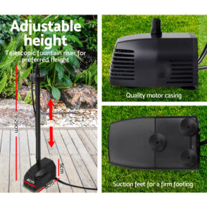 Gardeon Solar Pond Pump Submersible Water Fountain With Battery Kit Led Lights 4Ft Product Image