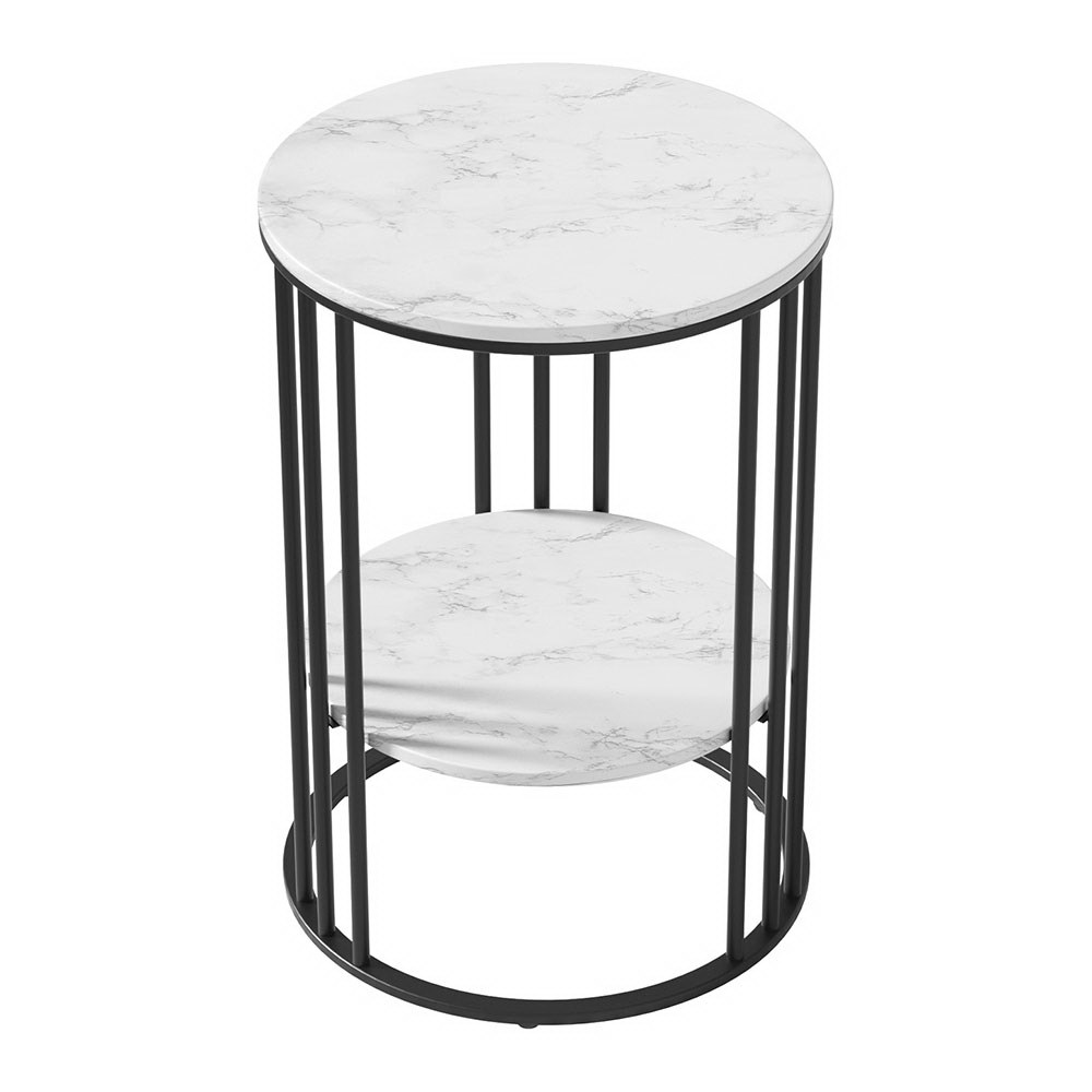 Artiss Coffee Table | 2-Tier Round Marble Effect – Sumo Deals Artiss Coffee Table 2-Tier Round Marble Effect Product Image