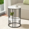 Artiss Coffee Table 2-Tier Round Marble Effect product image
