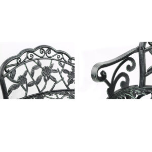 Gardeon Outdoor Garden Bench Seat 100Cm Cast Aluminium Patio Chair Vintage Green Product Image