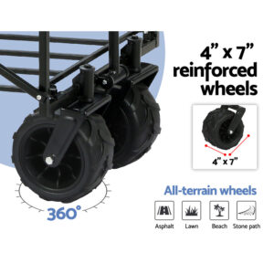 Gardeon Garden Cart Folding 120Kg Trolley Camping Wagon Barrow Outdoor Beach Product Image