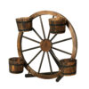 Gardeon Garden Decor Plant Stand Outdoor Ornament Wooden Wagon Wheel 80cm product image