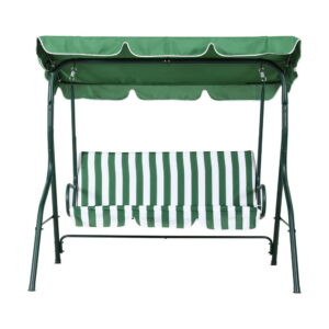 Gardeon 3-Seater Outdoor Swing Chair With Canopy – Sumo Deals Gardeon Outdoor Swing Chair Garden Bench Furniture Canopy 3 Seater White Green Product Image