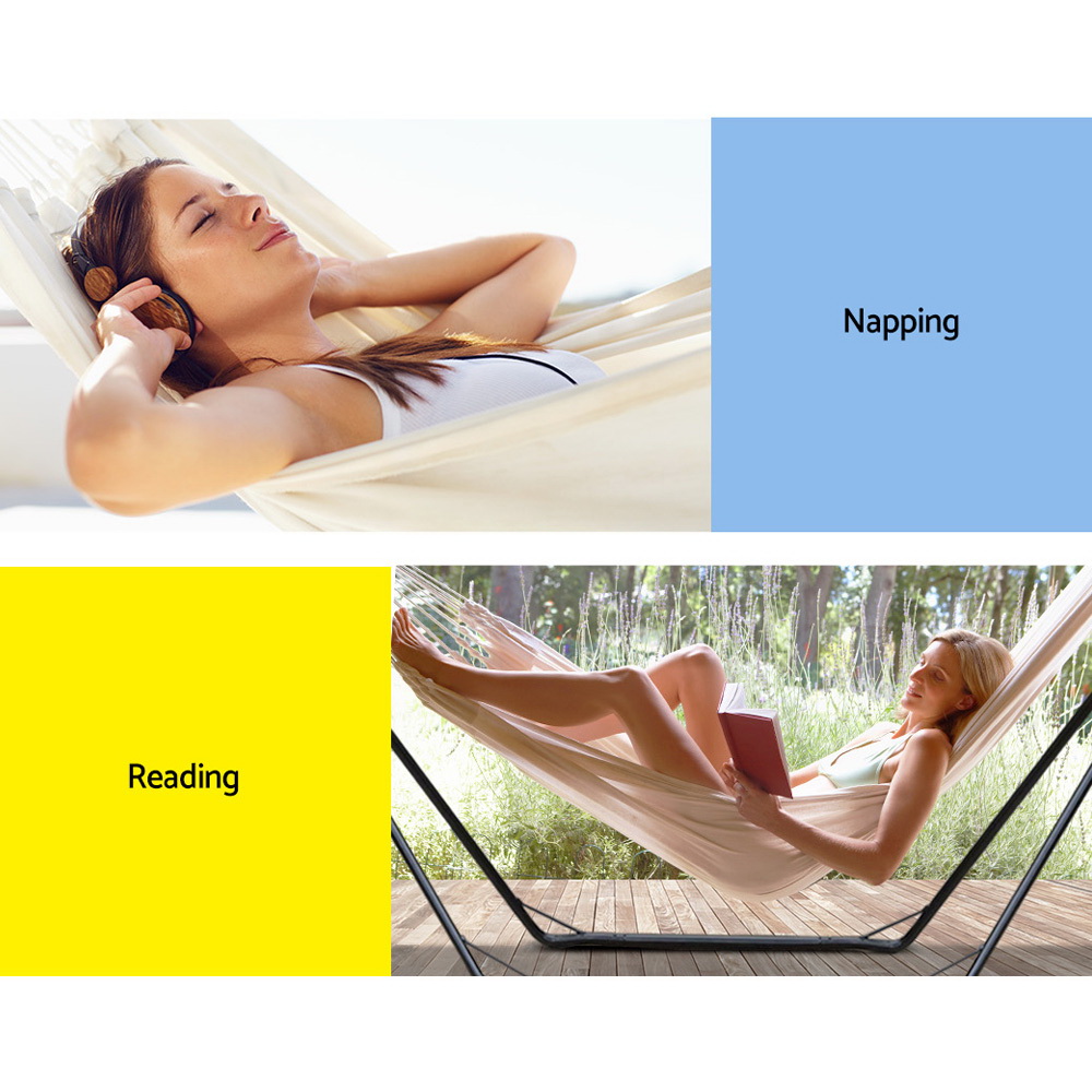 Gardeon Hammock Bed With Stand | Outdoor Comfort – Sumo Deals Gardeon Hammock Bed With Stand Outdoor Camping Hammocks Steel Frame Product Image