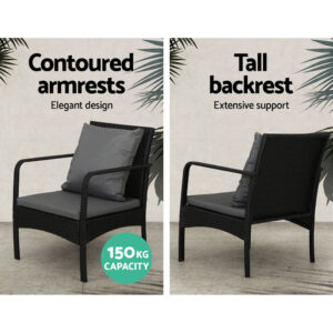 Gardeon Wicker Outdoor Sofa Set With Table – Sumo Deals Gardeon Outdoor Sofa Set Lounge Setting Wicker Table And Chairs Garden Patio Furniture Product Image