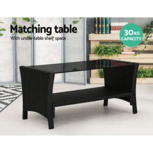 Gardeon Wicker Outdoor Sofa Set With Table – Sumo Deals Gardeon Outdoor Sofa Set Lounge Setting Wicker Table And Chairs Garden Patio Furniture Product Image