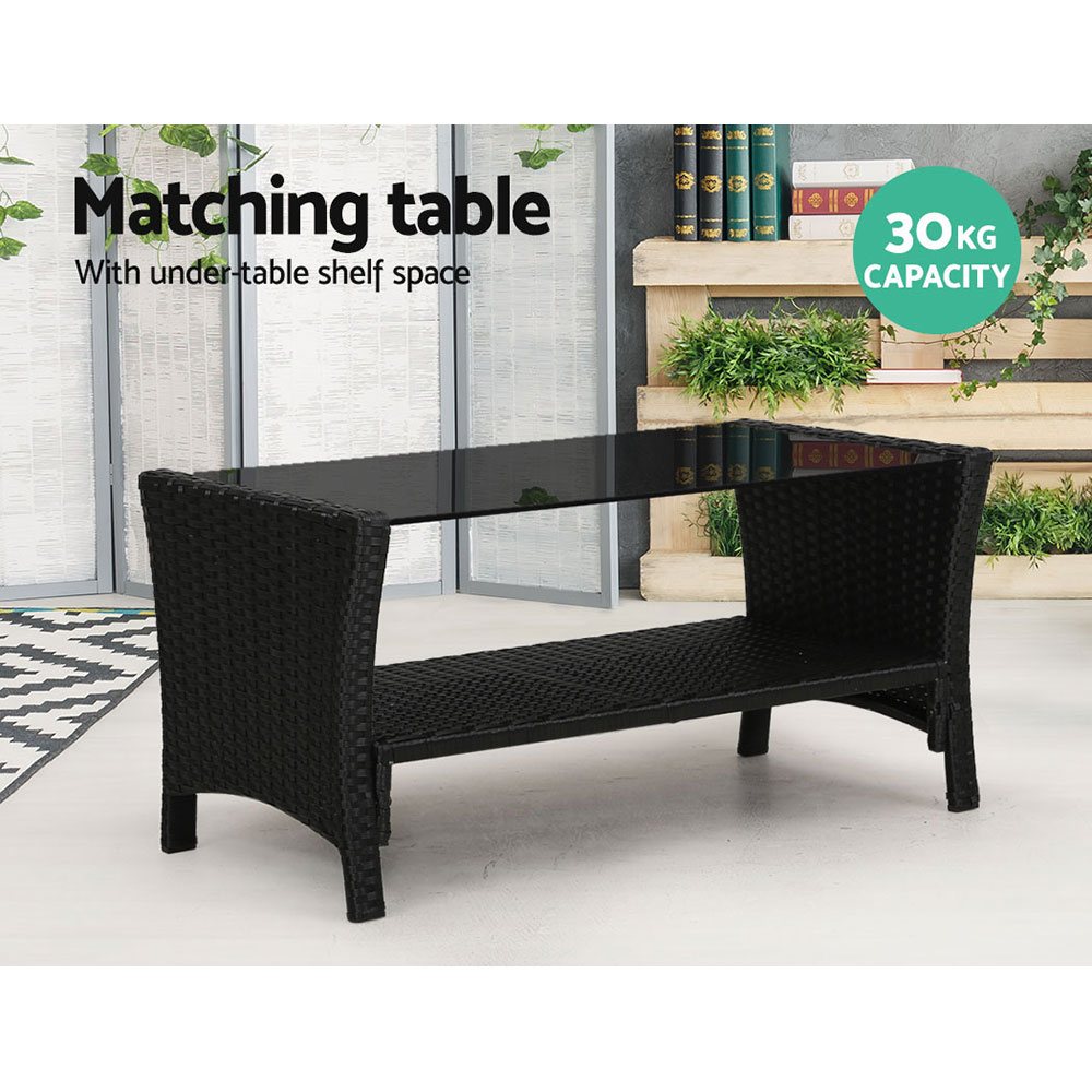Gardeon Wicker Outdoor Sofa Set With Table – Sumo Deals Gardeon Outdoor Sofa Set Lounge Setting Wicker Table And Chairs Garden Patio Furniture Product Image