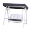 Gardeon Outdoor Wooden Swing Chair Garden Bench Canopy Cushion 3 Seater White product image