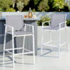 Gardeon 2PC Outdoor Bar Stools Dining Chairs Patio Furniture Garden Steel Textilene White product image