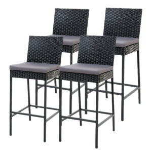 Gardeon 4-Piece Outdoor Bar Stools Dining Chair Bar Stools Rattan Furniture product image