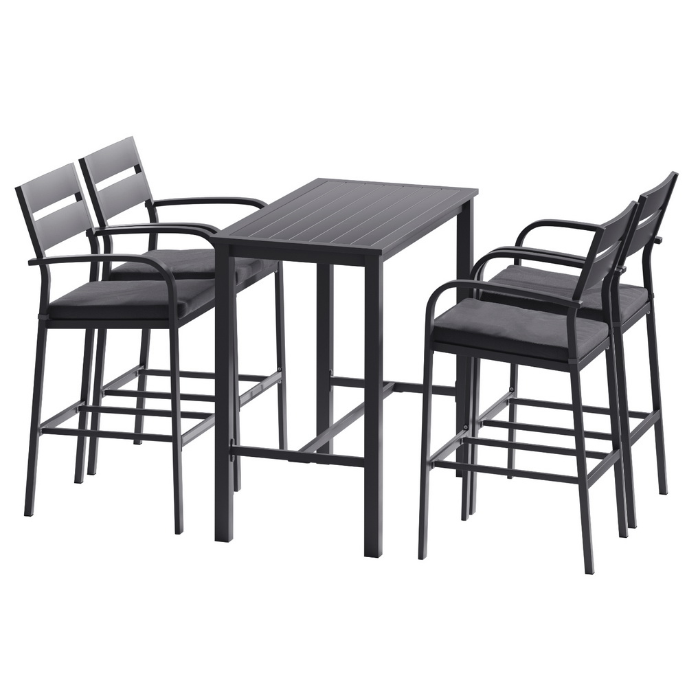 Gardeon Outdoor Bar Set 5-Piece Aluminium Patio Dining – Sumo Deals Gardeon Outdoor Bar Set 5-Piece Patio Dining Chairs Aluminium Table Stools Product Image