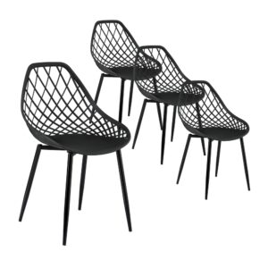 Gardeon 4PC Outdoor Dining Chairs PP Lounge Chair Patio Garden Furniture Black product image