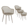 Gardeon 4PC Outdoor Dining Chairs PP Lounge Chair Patio Furniture Garden Coffee product image
