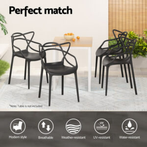 Gardeon 4Pc Outdoor Dining Chairs Pp Portable Stackable Chair Patio Furniture Product Image