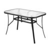 Gardeon 120CM Outdoor Dining Table Steel Parasol Hole Desk Patio Furniture Black product image